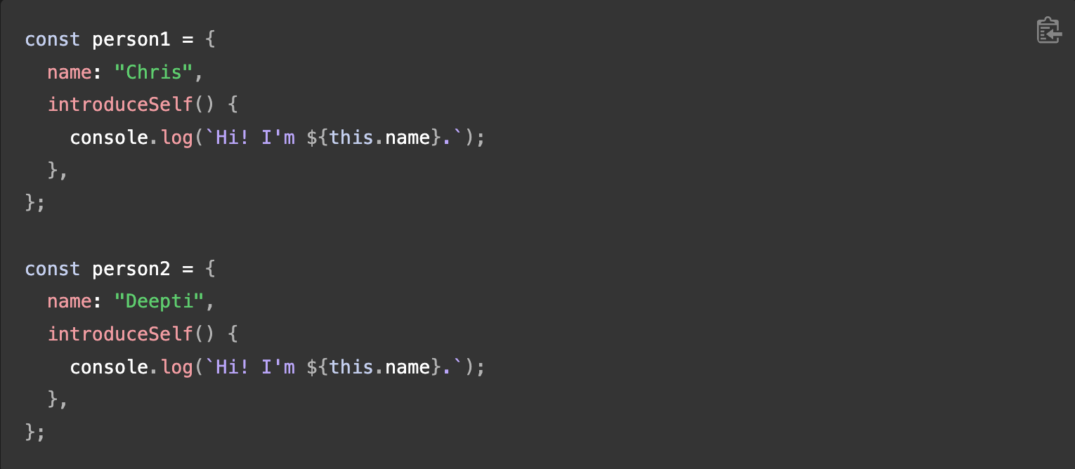 Javascript this example
