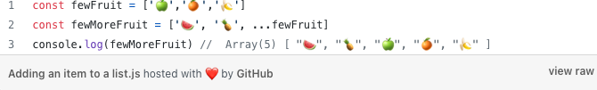 adding an item to an array