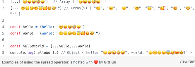 Combining arrays using spread