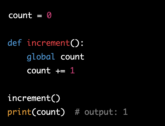 Global keyword example using count