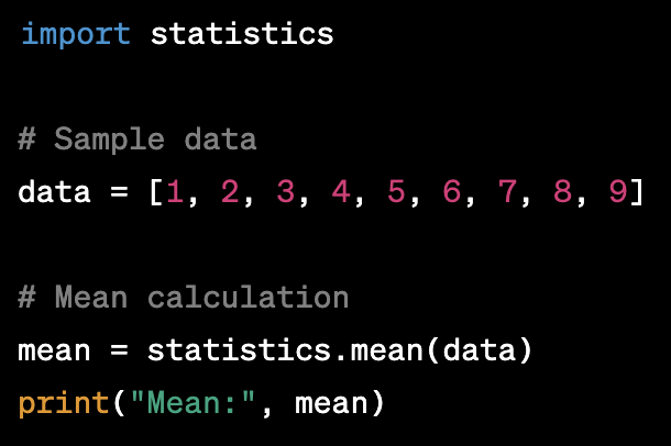 statistics mean example using python